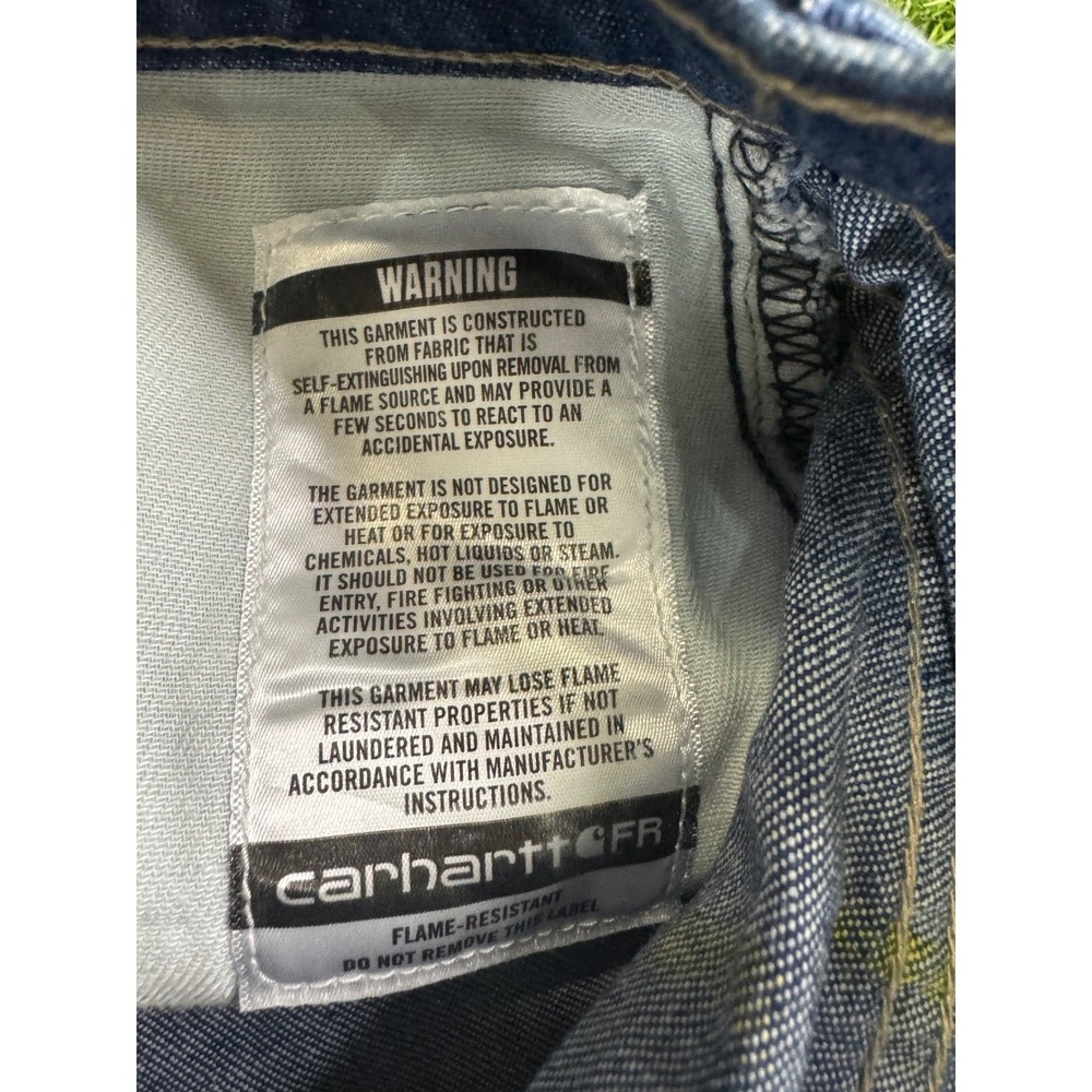 Carhartt FR Relaxed Fit Flame Resistant Work Jeans Dark Wash 34x30 BD0100-FRM - Picture 5 of 8